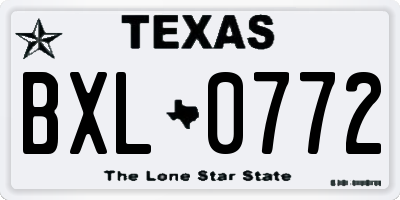 TX license plate BXL0772