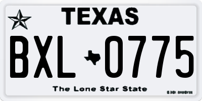 TX license plate BXL0775