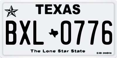 TX license plate BXL0776