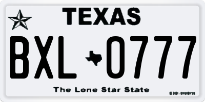 TX license plate BXL0777