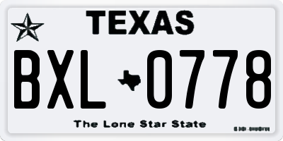 TX license plate BXL0778