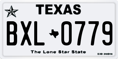 TX license plate BXL0779