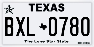 TX license plate BXL0780