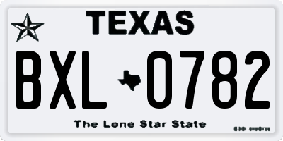 TX license plate BXL0782
