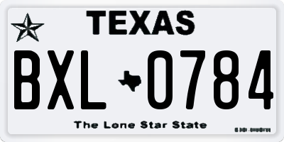 TX license plate BXL0784