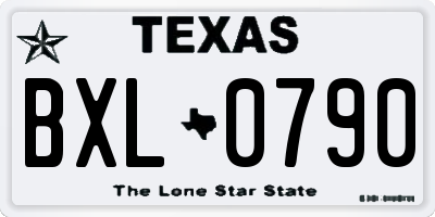 TX license plate BXL0790