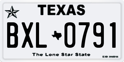 TX license plate BXL0791