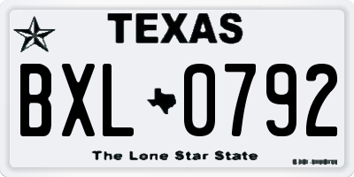 TX license plate BXL0792