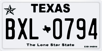 TX license plate BXL0794