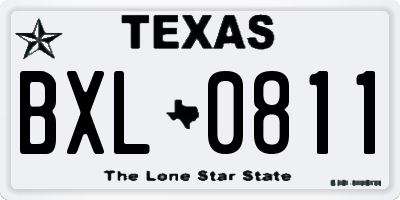 TX license plate BXL0811