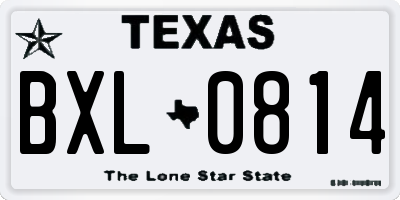 TX license plate BXL0814
