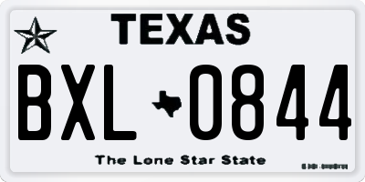 TX license plate BXL0844