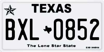 TX license plate BXL0852