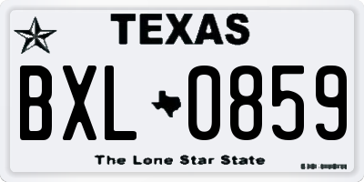 TX license plate BXL0859