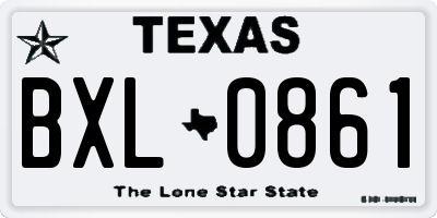 TX license plate BXL0861