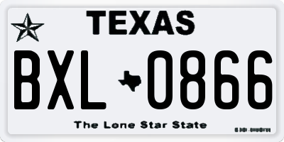 TX license plate BXL0866