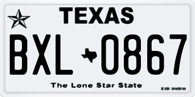 TX license plate BXL0867