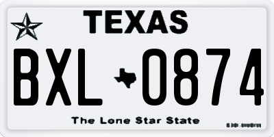 TX license plate BXL0874