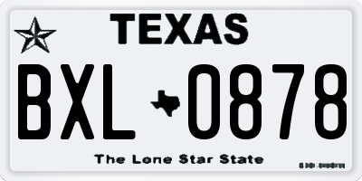 TX license plate BXL0878