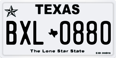 TX license plate BXL0880