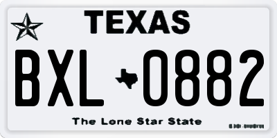 TX license plate BXL0882