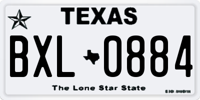TX license plate BXL0884