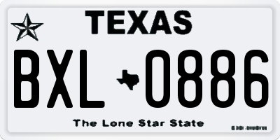 TX license plate BXL0886