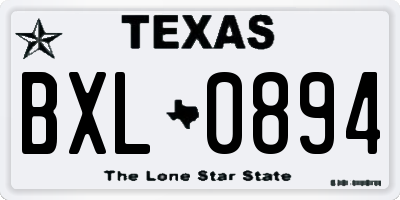TX license plate BXL0894
