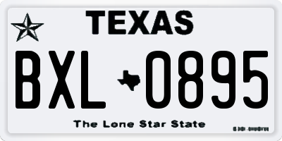 TX license plate BXL0895