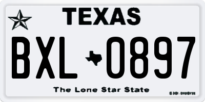 TX license plate BXL0897