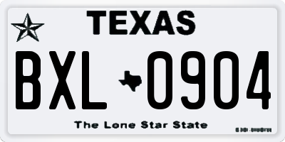 TX license plate BXL0904