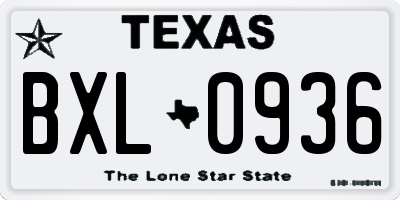 TX license plate BXL0936