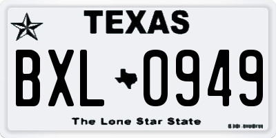 TX license plate BXL0949