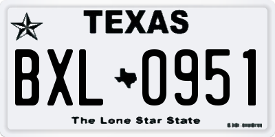 TX license plate BXL0951