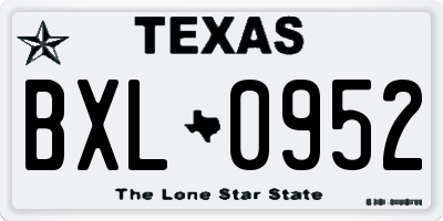 TX license plate BXL0952