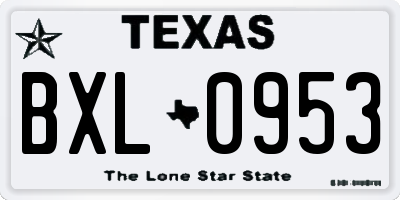 TX license plate BXL0953
