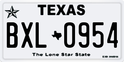 TX license plate BXL0954