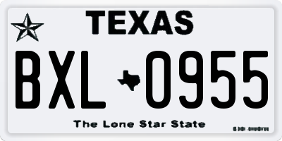 TX license plate BXL0955