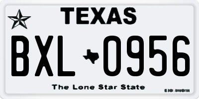 TX license plate BXL0956