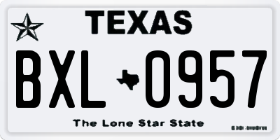 TX license plate BXL0957