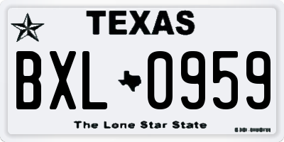 TX license plate BXL0959