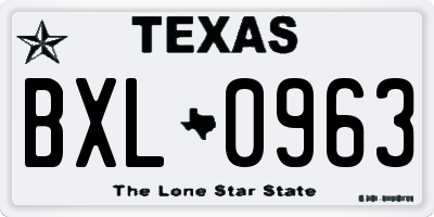 TX license plate BXL0963