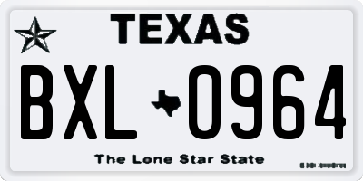 TX license plate BXL0964