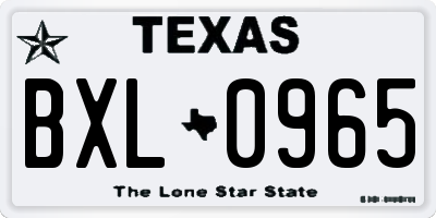 TX license plate BXL0965