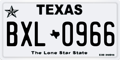 TX license plate BXL0966