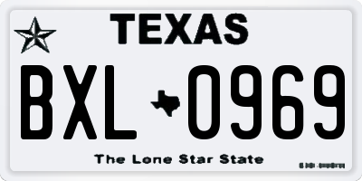 TX license plate BXL0969