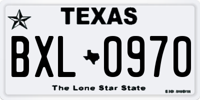 TX license plate BXL0970