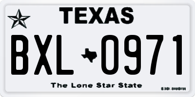 TX license plate BXL0971