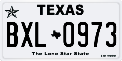 TX license plate BXL0973