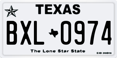 TX license plate BXL0974